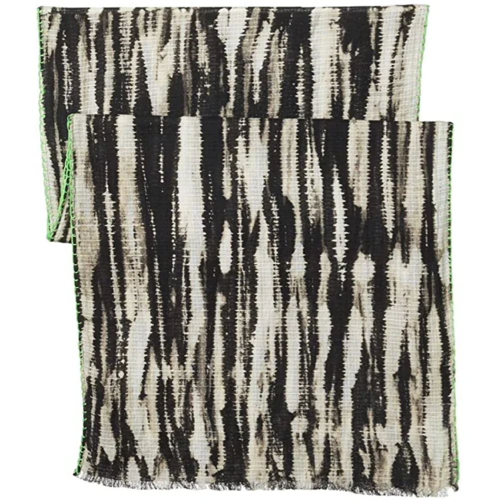 STEVE MADDEN Tie Dye Green Trim Scarf Wrap